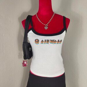 Airwalk White Spellout Graphic Y2K 2000s Inspired Cami Tank Top F21 Medium